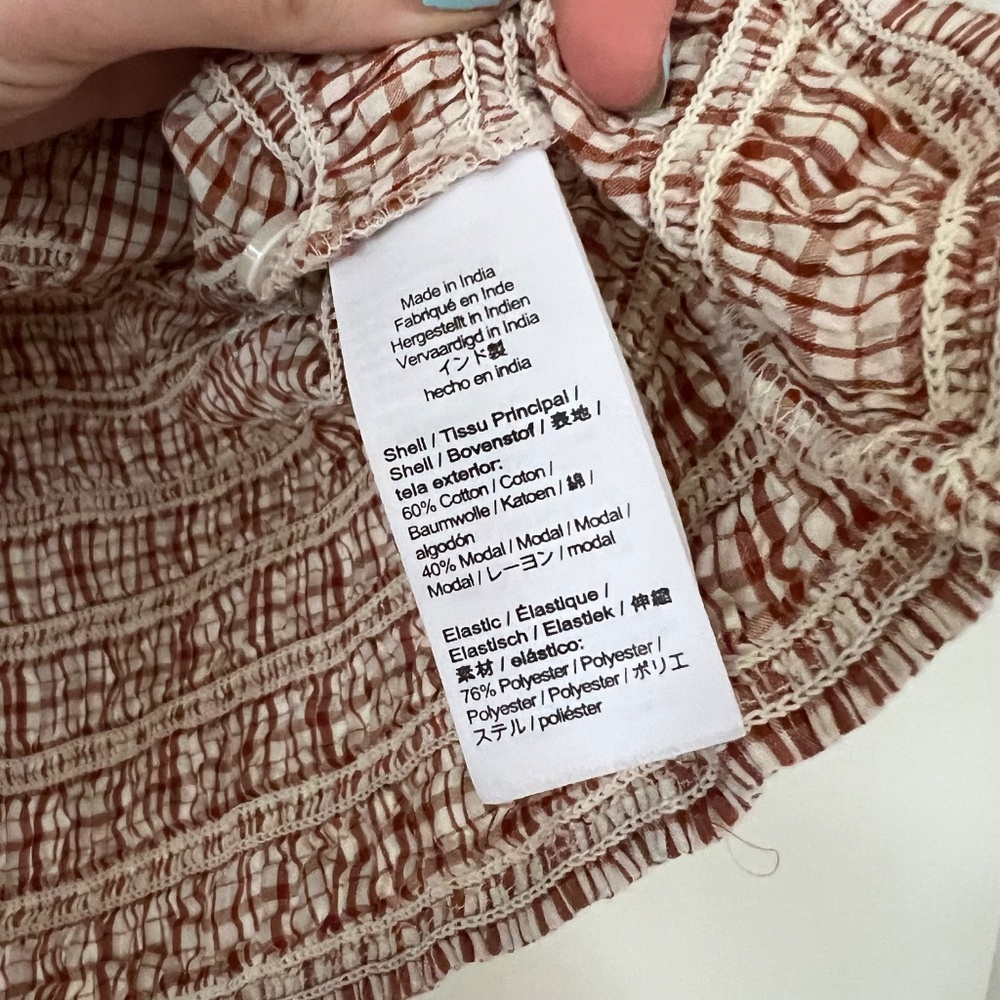 J. Crew Smocked Button-Up Shirt in Gingham Cotton Voile - Picture 6 of 8